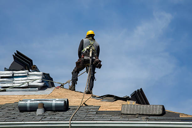 Professional Gutter Installation technician working in Hastings, PA